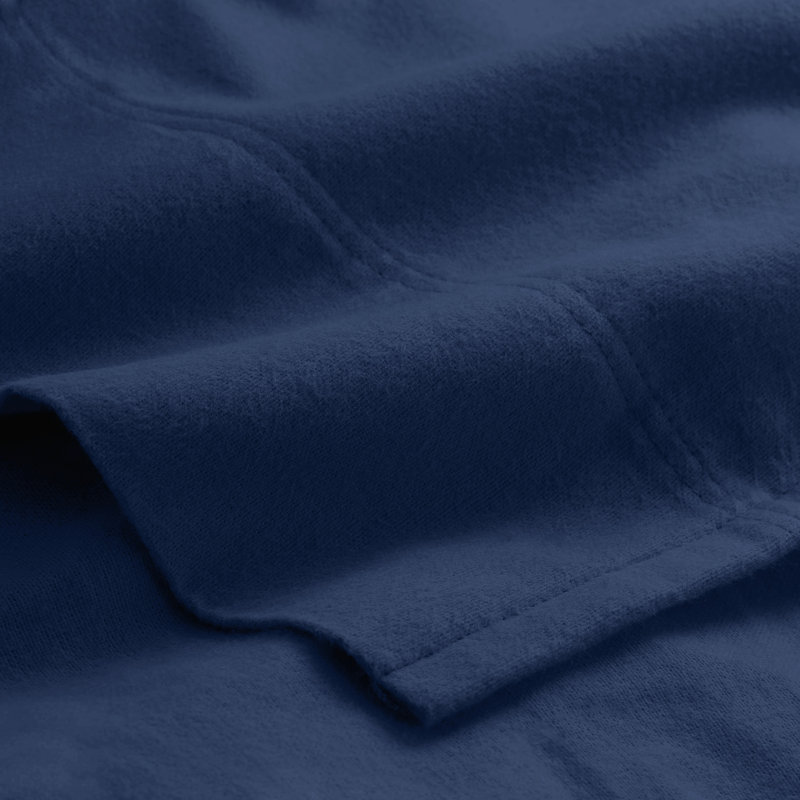 100% Cotton Flannel Sheet Set, Dark Blue, Full / Double Sheet Set with 2 Pillowcases