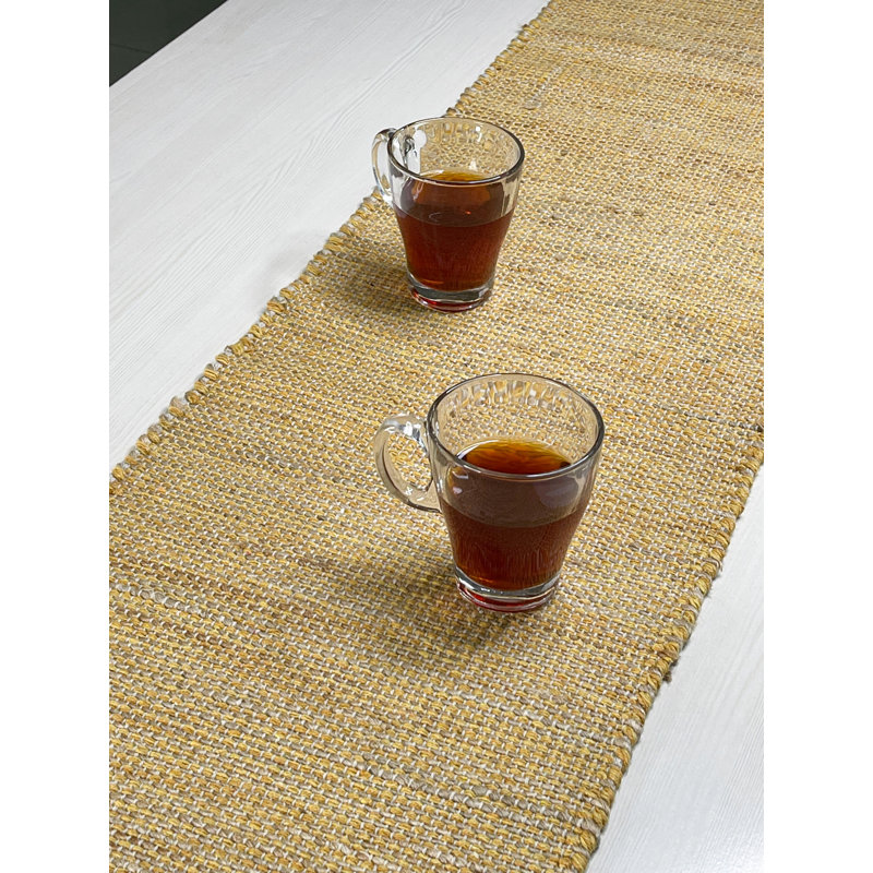 Chemin de table Pingham, 72 po x 13 po, Naturel / Or