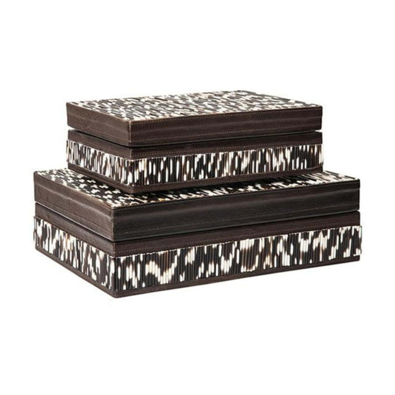 Decorative Box with Quill and Leather Accents