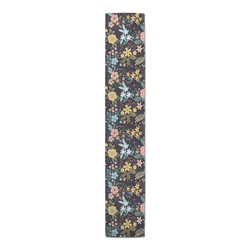 Airon Rectangle Floral Polyester Table Runner, 90" x 16"