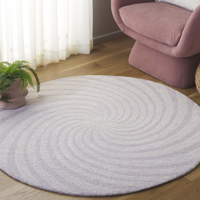 Novelty 201 80% Wool; 20% Cotton Spiral Rug, Round 3'