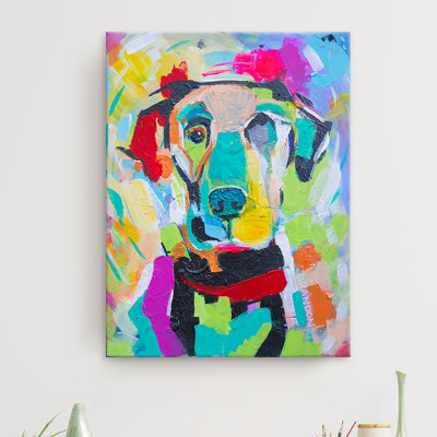 «Colorburst Pup» par Brandon Thomas, reproduction d'art sur toile tendue