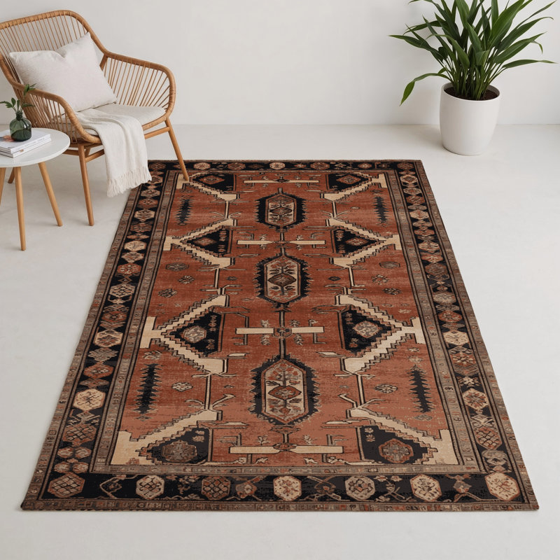 Tapis d'intérieur et d'extérieur brun Persian, Rectangulaire 3 pi x 5 pi