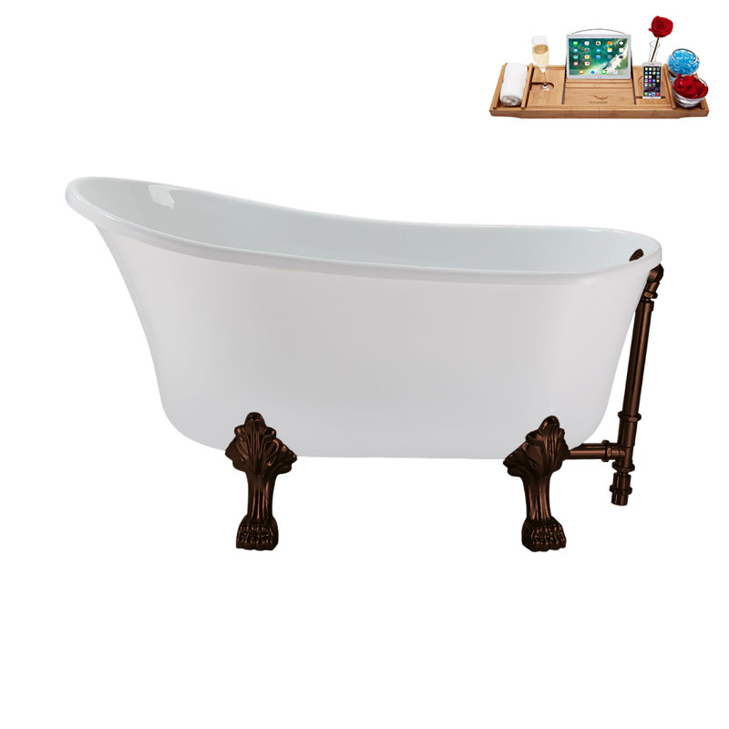 51.2'' x 25.6'' Soaking Acrylic Bathtub, Matte Oil Rubbed Bronze, Matte Oil Rubbed Bronze