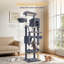 Large Sturdy Cat Tree Tower, 75 Inch Tall Pet Condo For 7 Large Cats, Cat Tree Indoor Climbing Activity Tower, 2 Large Platform/2 Cave/2 Hanging Basket/5 Scratching Post, Dark Grey-429843112