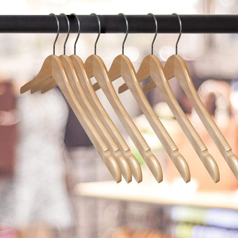 Cintre standard en bois Mccraw pour robe / chandail / chandail, 25, Naturel