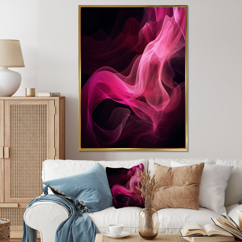 «Pink and Black», impression sur toile, H 44 po x l 34 po x P 1,5 po, Cadre flottant doré