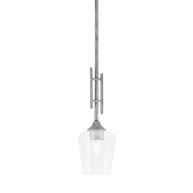 Mini-luminaire suspendu avec tige en verre vieilli 5 po Uptowne