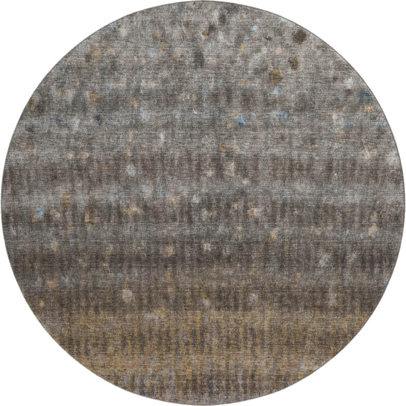 Tapis de qualité supérieure lavable à la machine Mayfield, Brun, Rond 8 pi