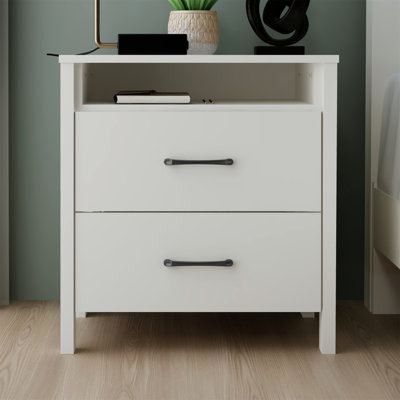 Nightstand For Bedroom With 3 Drawers, Mid Century Modern Wooden Closet Storage Organizer