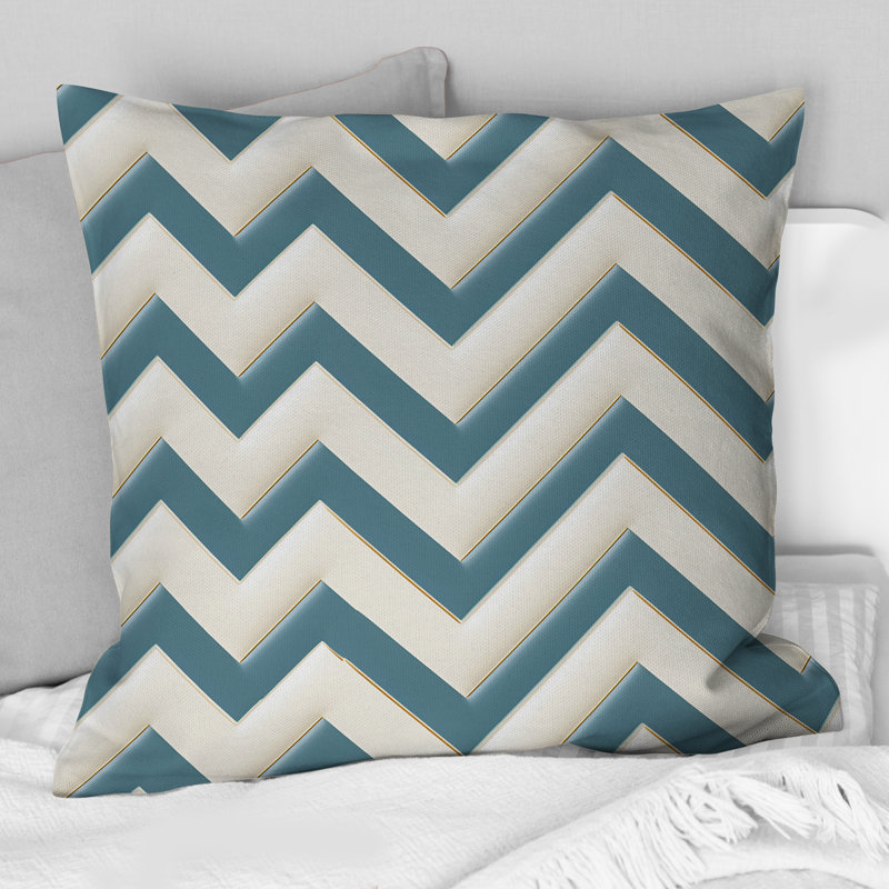 Scandinavian Chevron Elegance - Coussin décoratif à imprimé chevrons, H 16 po x l 16 po