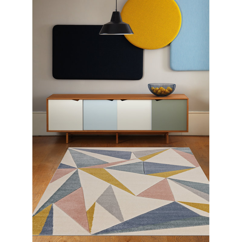 Kaleidoscope Machine Woven Pastel Area Rug, Rectangle 120 x 170cm