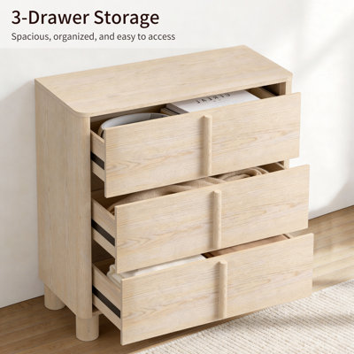  31.5"W Oversized Nightstand with 3 Drawers