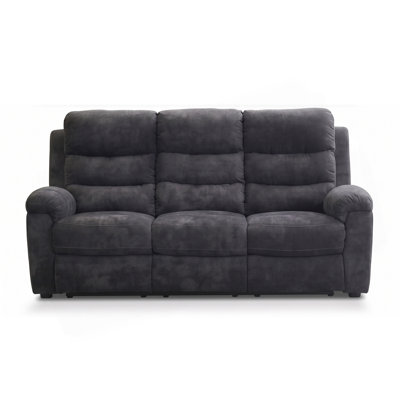 Ensemble de canapés relax manuels 2 pièces, canapé 3 places + causeuse 2 places, gris foncé