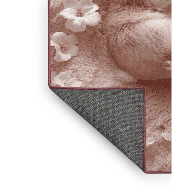 Soft Plush Faulk Easter Modern & Contemporary Abstract Area Rug in Brown – Rose Binding, 2x3