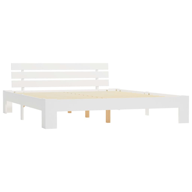 vidaXL Bed Frame Solid Pine Wood, Super King (6'), White