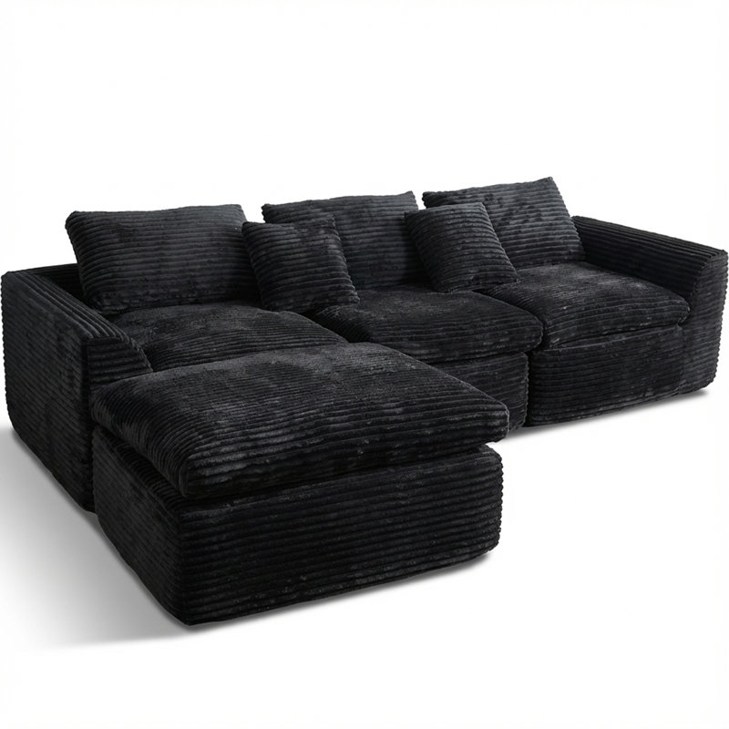 108-Inch High-Resilience Boneless Sponge Sofa With 30 Density, Double-Layer Cloud-Like Cushions, Multiple Combination Options, No Installation Required