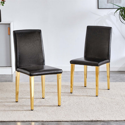 Set Of 2 Elegant Side Chairs With Ergonomic Design And Durable Metal Legs For Comfort And Style