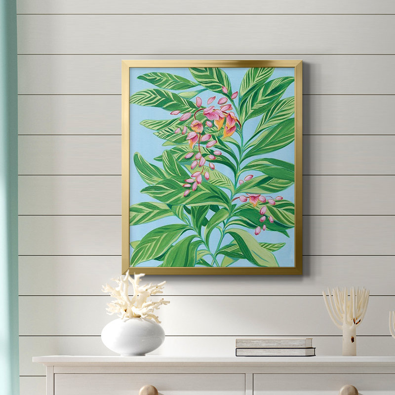 Tropical Shell Ginger II Premium Framed Canvas - Ready to Hang, 24" H x 20" W, Gold