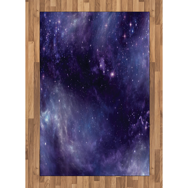 Eggplant High Density Long Fiber Poly Threads Decorative Area Rug Carpet, Rectangle 4' x 5'8"