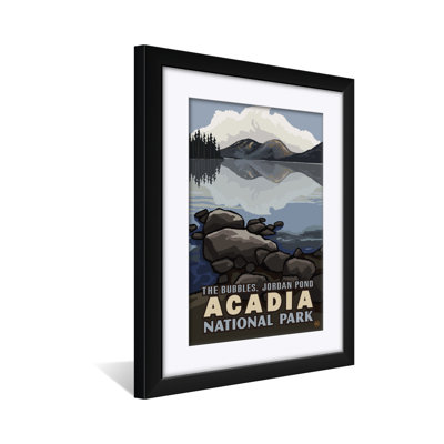 Acadia National Park The Bubbles Jordan Pond Professionally Framed & Matted Art Print - by Paul A. Lanquist