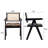 Andrene Solid Wood Rattan Genuine Leather Arm Chair Dining Chair-2058974546