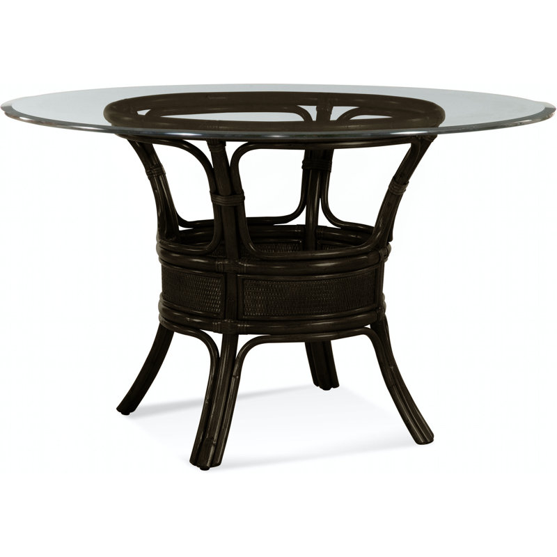 Drury Lane Round Glass Dining Table, Java, 48" W x 48" L