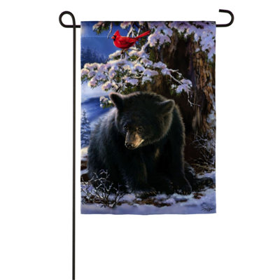 Drapeau de jardin ours et cardinal en polyester 10 x 6