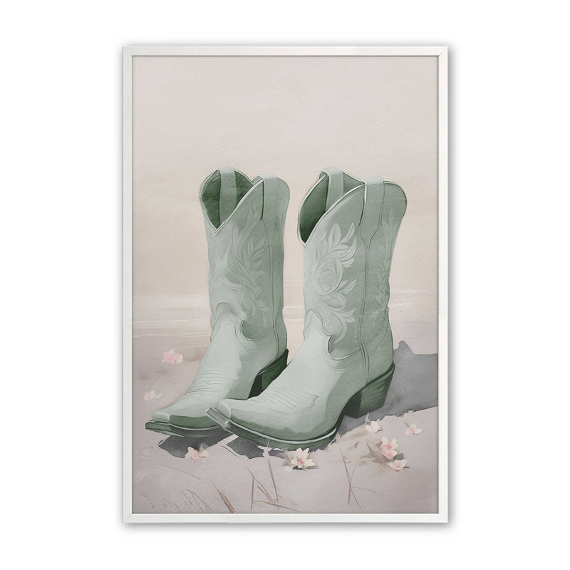 Cowboy Essentials in Green I Print, Blanc opaque, H 15 po x l 12 po