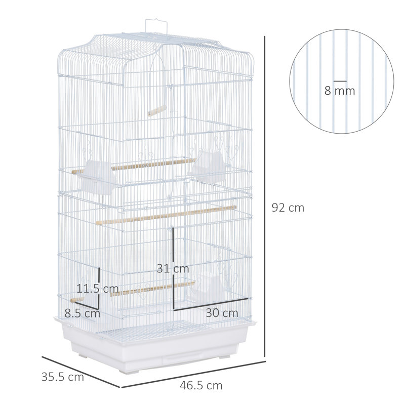 92cm Steel Flat Top Table Top Bird Cage with Stand