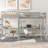 Wood Twin Size L-Shaped Loft Bed with Ladder and 2 Built-in L-Shaped Desks-1497687141