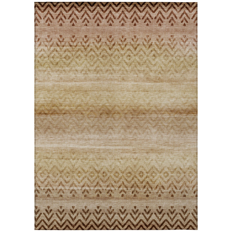 Machine Washable Indoor/Outdoor Xhevrie Beige Rug