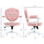 Mignon fauteuil de bureau rose avec fonction berçante et molleton d'ours, inclinaison ajustable du meuble-lavabo