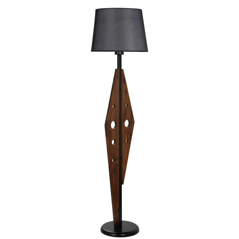 Lampe sur pied 65 po Burnsville, Noir, Brun foncé
