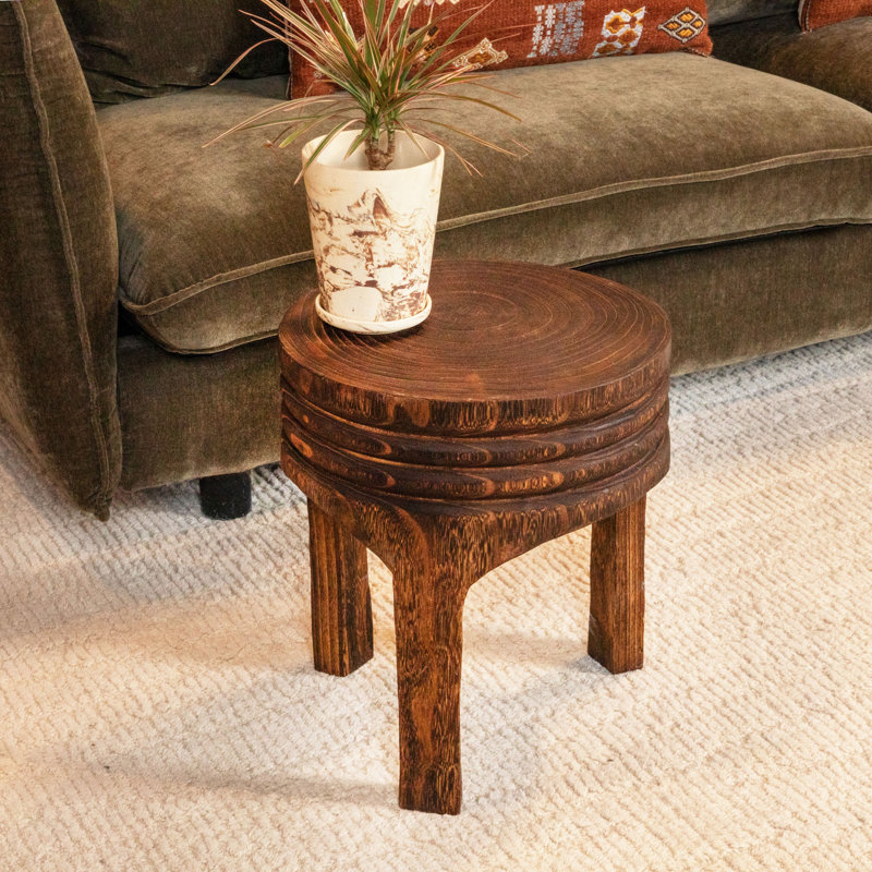 Tabouret Paulownia, Brun foncé