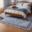 Tapis Vale traditionnel à médaillon délavé, style persan, bleu, gris et crème, lavable à la machine, antidérapant, à poils courts, pour l'intérieur et l'extérieur, adapté aux animaux domestiques, idéal pour le salon, la chambre, la salle à manger, l'entrée, le couloir ou le bureau.-1855875009