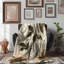 Couverture en sherpa de qualité supérieure 1 pièce Faded Flower Impressions-970089145