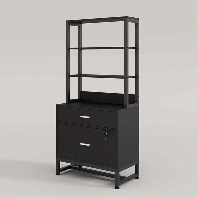 Spacious Filing Cabinet,Height File Cabinet,Stable Cabinet With Open Bookcase