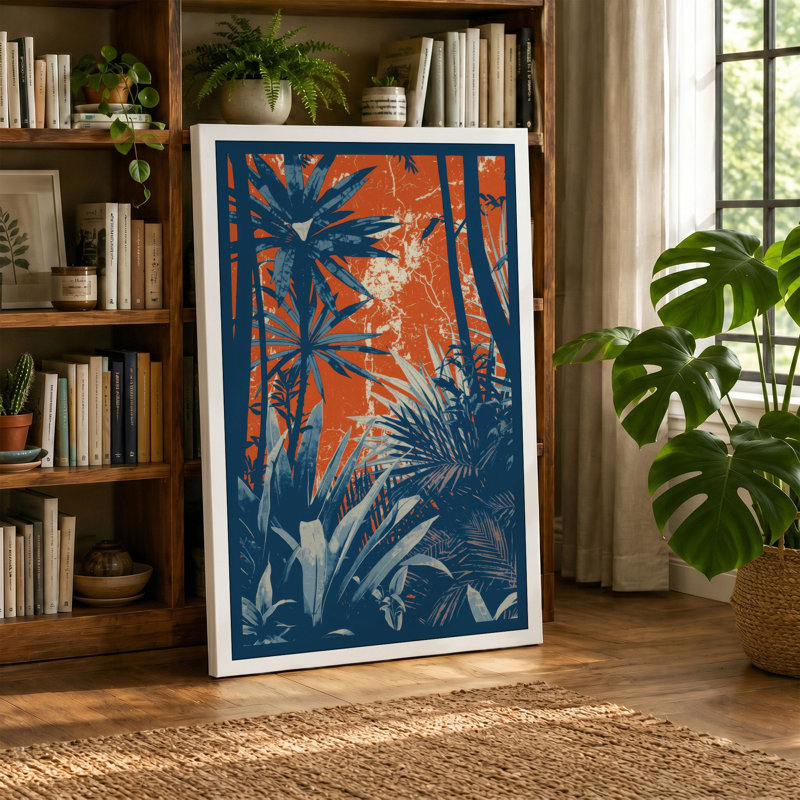 Forest at Dusk Tropical - Wrapped Canvas, 24x16 - 61.0 x 40.6 cm, Cream Border