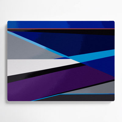 Art mural rigide en métal bleu 64