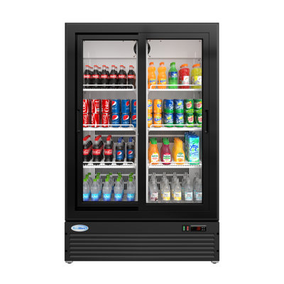 35 In. 10 Cu. Ft. Low Height - Aisle End Retail Display Merchandiser In Black For SuperMarket, Deli, No Frost