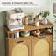 Armoire à double poubelle inclinable double pour poubelle 13 * 2 gallons, poubelle de cuisine en rotin pour panier à linge