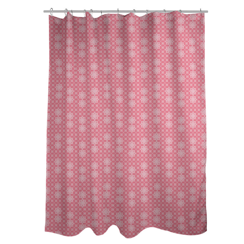 Rideau de douche simple en treillis Classic, Rose
