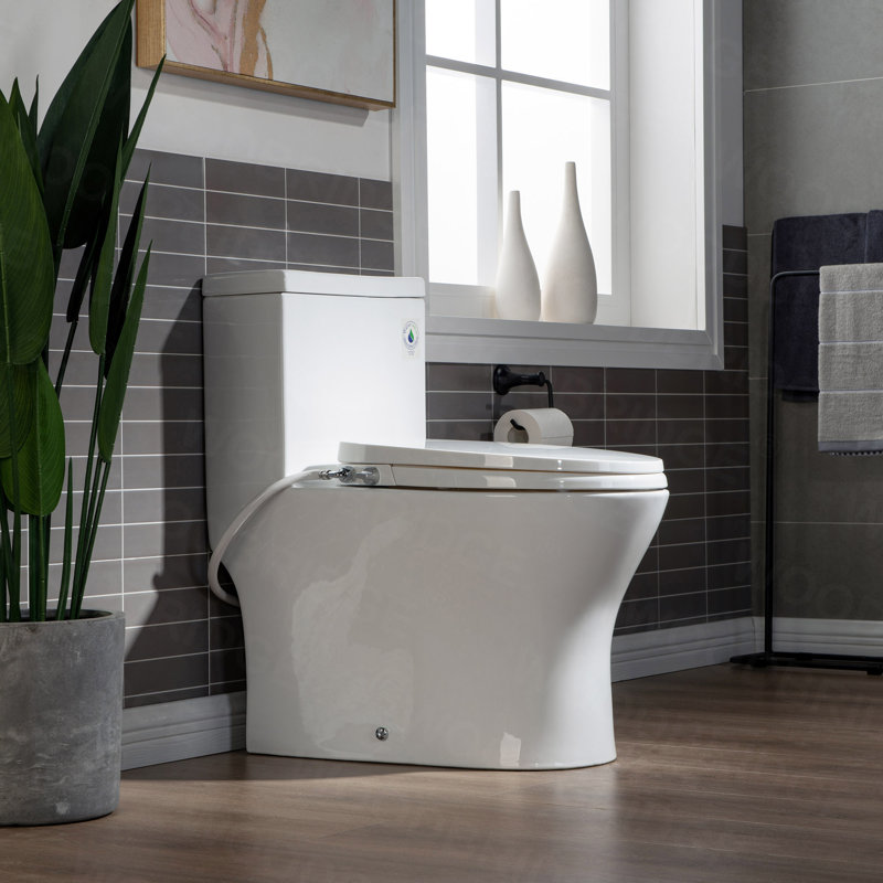 WoodBridge 1.6 Gallons GPF Elongated Floor Mounted One-Piece Toilet (Seat Included)