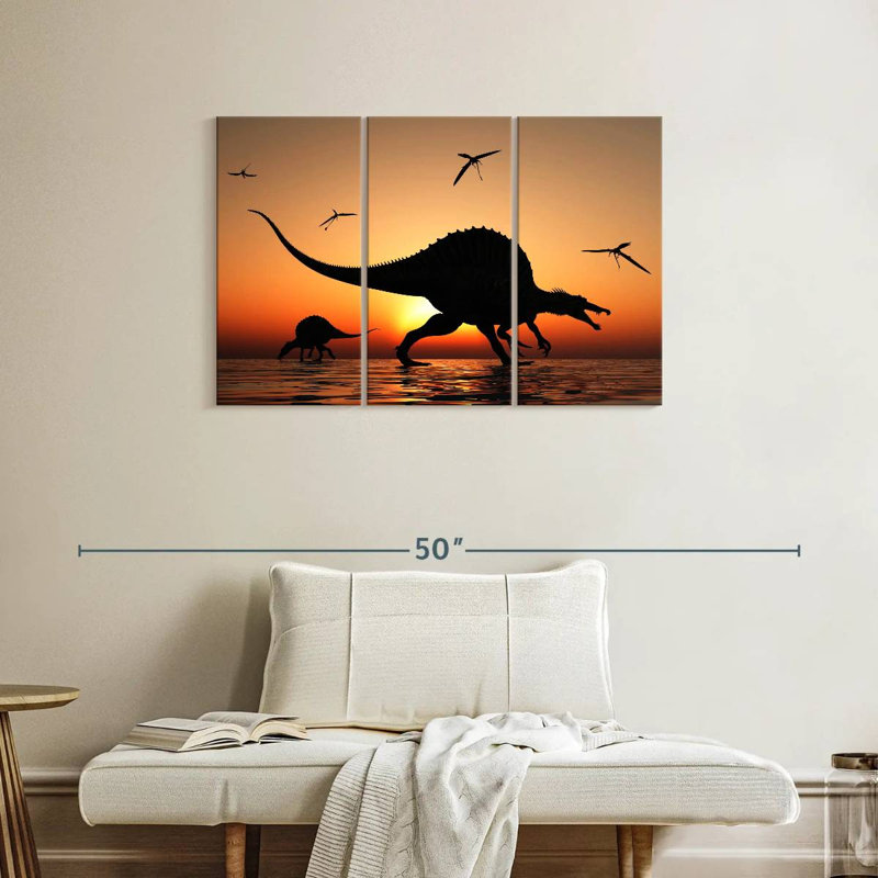Brampt Dinosaur Sunset, 24" H x 38" W