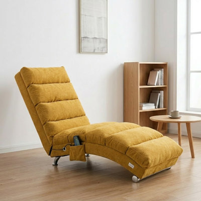 Nazlie Indoor Upholstered Chaise Lounge Chair With 5 Modes of Remote Controlled Ergonomic Electric Massager