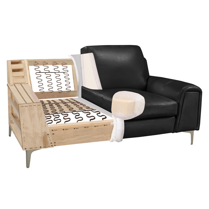 Causeuse Raghul, Cuir corbeau