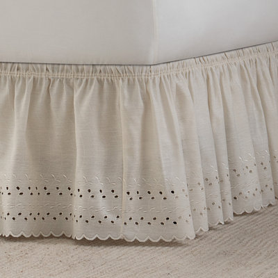 Wrap Around Eyelet Ruffled 18" Bed Skirt