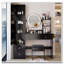 Meuble-lavabo de maquillage avec lumières DEL, miroir et tabouret, parfait pour les chambres modernes et les petits espaces-1190383930