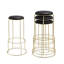 Ensemble de 4 tabourets de bar en métal - cadre doré luxueux avec siège rembourré et élégant, pour une cuisine ou un bar-1639572225-1639572224